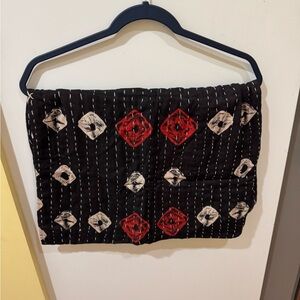 2 Black and Red Patterned Pillow Cases